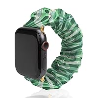 Botany Monstera Leaves Watch Band Soft Scrunchie Watch Strap Sport Strap Compatible with