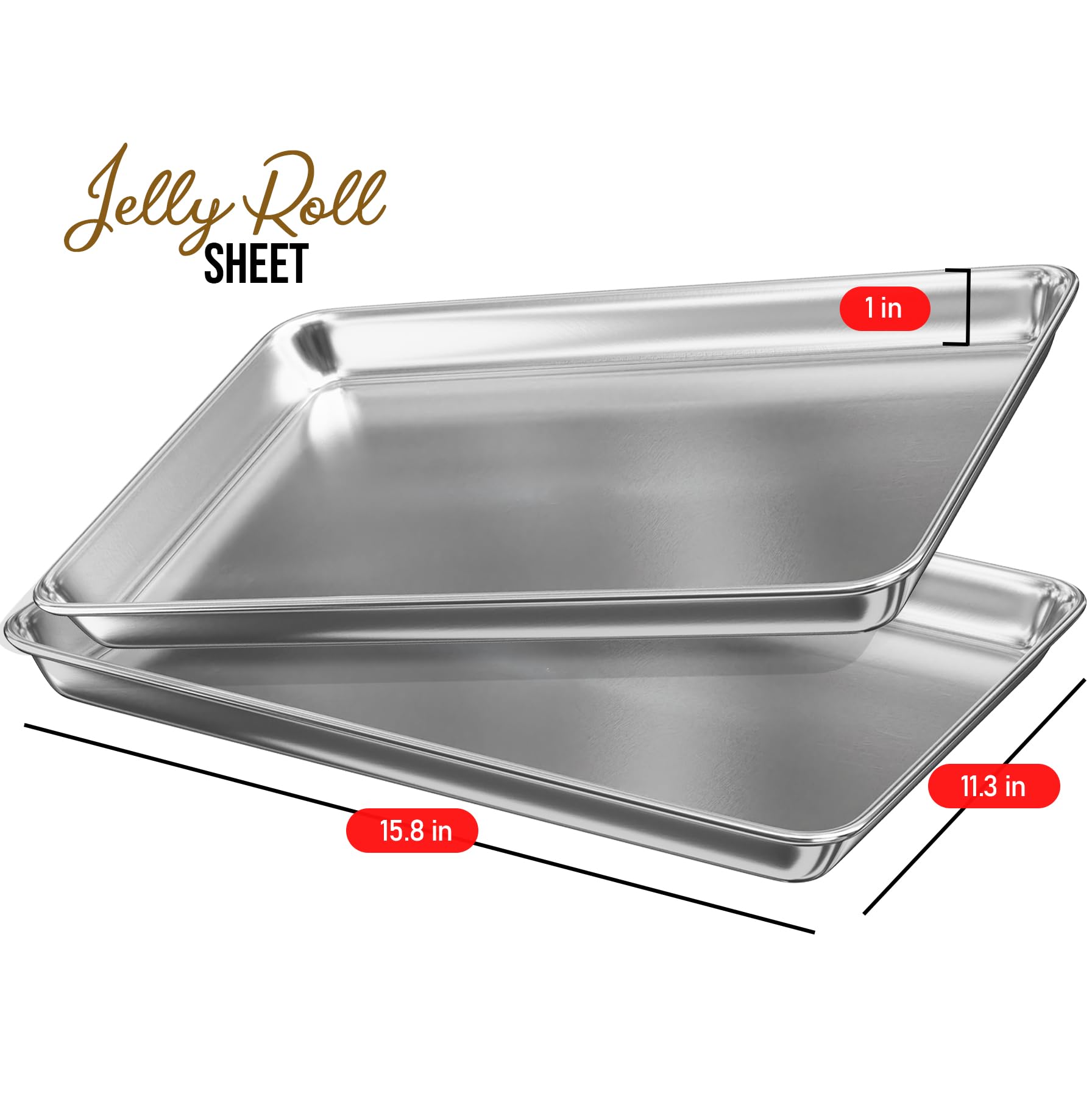 Eatex Aluminum Baking Sheet Set, 2 Pack Cookie Sheet Set, 10