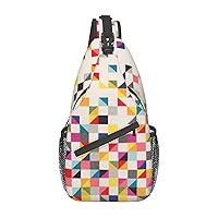 Triangle Geometric Sling Bag Crossbody Backpack Sling Backpack Shoulder Bag For Women Men Cycling Hiking Travel
