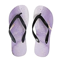 Vantaso Slim Flip Flops for Women Purple Gold Marble Yoga Mat Thong Sandals Casual Slippers