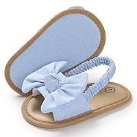 Timatego Infant Baby Girls Summer Sandals with Flower Soft Sole Newborn Toddler First Walker Crib Dress Shoes