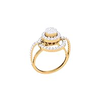 Jewels 14K Gold 0.65 Carat (H-I Color,SI2-I1 Clarity) Natural Diamond Solitaire With Accents Ring