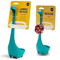 Bundle of 2 - The Original Nessie Ladle by OTOTO - Jumbo Nessie & Nessie Turquoise Soup Ladle, Cute Gifts, Funny Kitchen Gadgets