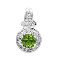 Multi Choice Round Shape Gemstone 925 Sterling Silver Solitaire Art Deco Pendant Jewelry