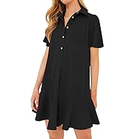 Summer Dresses for Women 2024 Trendy, Shirt Chicos Clothing Womens Short Sleeve Tee Tshirt Clothes Dress, S, XXL