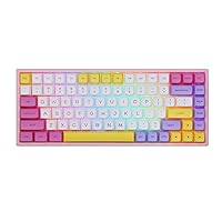 EPOMAKER EP84 Pro Upgraded 75% RGB Hot Swap 2.4GHz/Bluetooth 5.0/USB-C Wired Mechanical Keyboard with Programmable Software, NKRO, Ice Cream PBT Keycaps for Mac/Win/Gamers(Budgerigar)