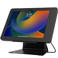 Desktop Anti Theft Stand – CTA Kiosk Stand with Stylus, Tether, and Aluminum Enclosure for iPad 10th Gen, 10.9” iPad Air, and 11” iPad Pro - Black - (PAD-DASB109)