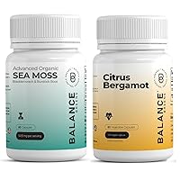 Balance Breens Organic Irish Sea Moss Supplement, 60 Capsules + Citrus Bergamot 500mg, 60 Veg Capsules