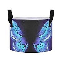 Glowing Purple Butterfly Grow Bags 10 Gallon Fabric Pots with Handles Heavy Duty Pots for Plants Thickened Nonwoven Aeration Plant Grow Bag for Garden Tomato Fruits Flowers Vagetables