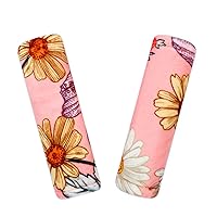 Baby Car Seat Strap Covers Shoulder Pads for Baby Kid, Super Soft Infant Carseat Belt Covers for All Car Seat Stroller, Pink Flower