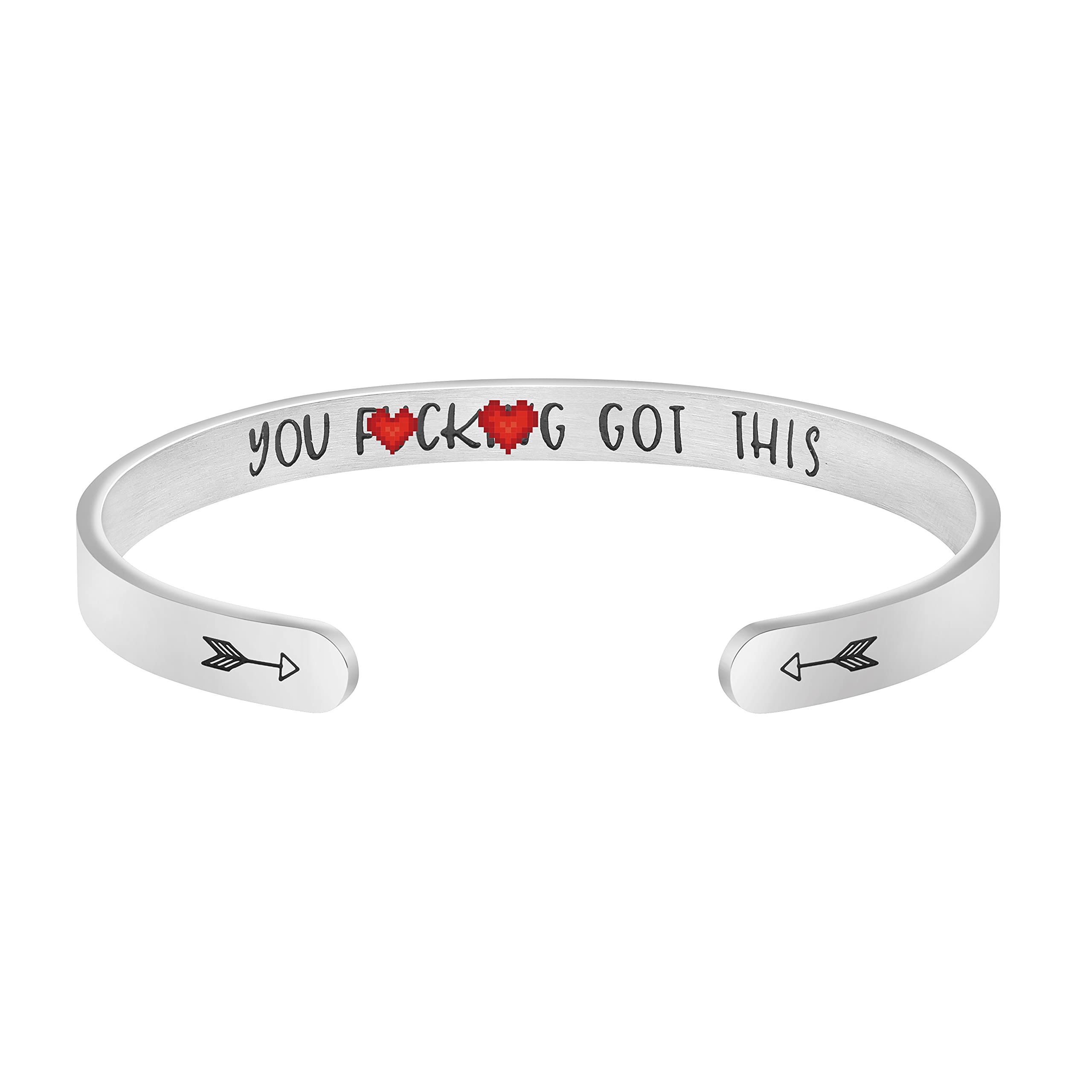 JoycuFF Bracelets for Women Personalized Inspirational Jewelry Mantra Cuff Bangle Friend Encouragement Gift for Her