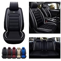 Luxury Car Seat Covers Fit for Rogue Sport 2017-2019 5-Seats Full Set Leather Automotive Vehicle Cushion Cover, Waterproof Seat Protectors MH81 Black