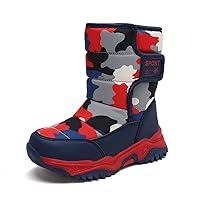 YUKTOPA Kids Boys Girls Outdoor Snow Boots Winter Fur Lined Warm Boots Walking Shoes