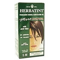 Herbatint 5M Permanent Herbal Light Mahogany Chestnut Haircolor Gel Kit - 3 per case.