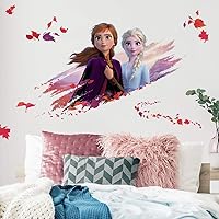 RoomMates RMK4076GM Frozen II Elsa And Anna Peel and Stick Wall Decals, 1.56