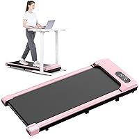 Walking Pad Treadmill Under Desk, 5MPH Portable Small Treadmill for Office & Home, Mini Quiet Compact, 2.5HP Flat Running Machine, 300 Lb Capacity