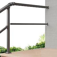 CHR Fence & Rail Hand Rails for Outdoor Steps Extension, 4ft Square Handrail Extension to Wall, Handrails for Step Landings Ideal for Porch Railing, Deck Railing, Stair Railing Indoor & Outdoor Use