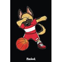 Dabbing German Shepherd Austria Basketball Lovers Jersey Art Notebook: Basketball Themed Blank Lined Journal Notebook for School, Work, Taking Notes & Gifting - for Boys & Girls, Teens, ... 110 pages
