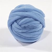 Yarn 50g Fluffy Soft Woolen Fiber Dyed Wool Tops Roving for DIY Needle Felting Spinning Sewing Supplies (Color : Blue)