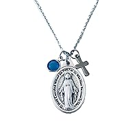 Virgin Mary Immaculate Conception Pendant Silver Blessed Mother Mary Necklace Catholic Gifts Personalized Necklace