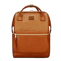 Faux-Leather Backpack Diaper Bag with Laptop Compartment Travel School for Women Man