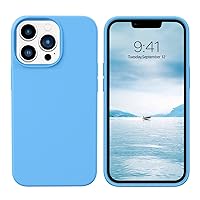 GUAGUA Compatible with iPhone 13 Pro Case 6.1 Inch Liquid Silicone Soft Gel Rubber Slim Thin Microfiber Lining Cushion Texture Cover Shockproof Protective Phone Case for iPhone 13 Pro, Blue