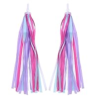 Bicycle Handlebar Grips,Bike Accessories, 1 Pair Bicycles Ribbon Grips, Streamers Set, Colorful Handlebar Tassels, Scooter Tassels Rainbow for Boys and Girls