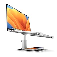 HiRise Pro for Laptops and MacBooks | Ergonomic, Height-Adjustable Stand with MagSafe Wireless Capable Charging Base (Silver), 7 x 11 x 6 inches