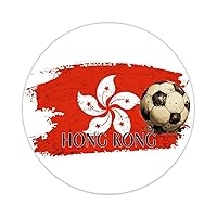 Personalized Hong Kong Football Laptop Stickers 50 Pieces Patriotic Gift Vinyl Decal Team Athlete Waterproof Round Labels Stickers for Laptop Luggage Water Bottle Cup Computer 4inch