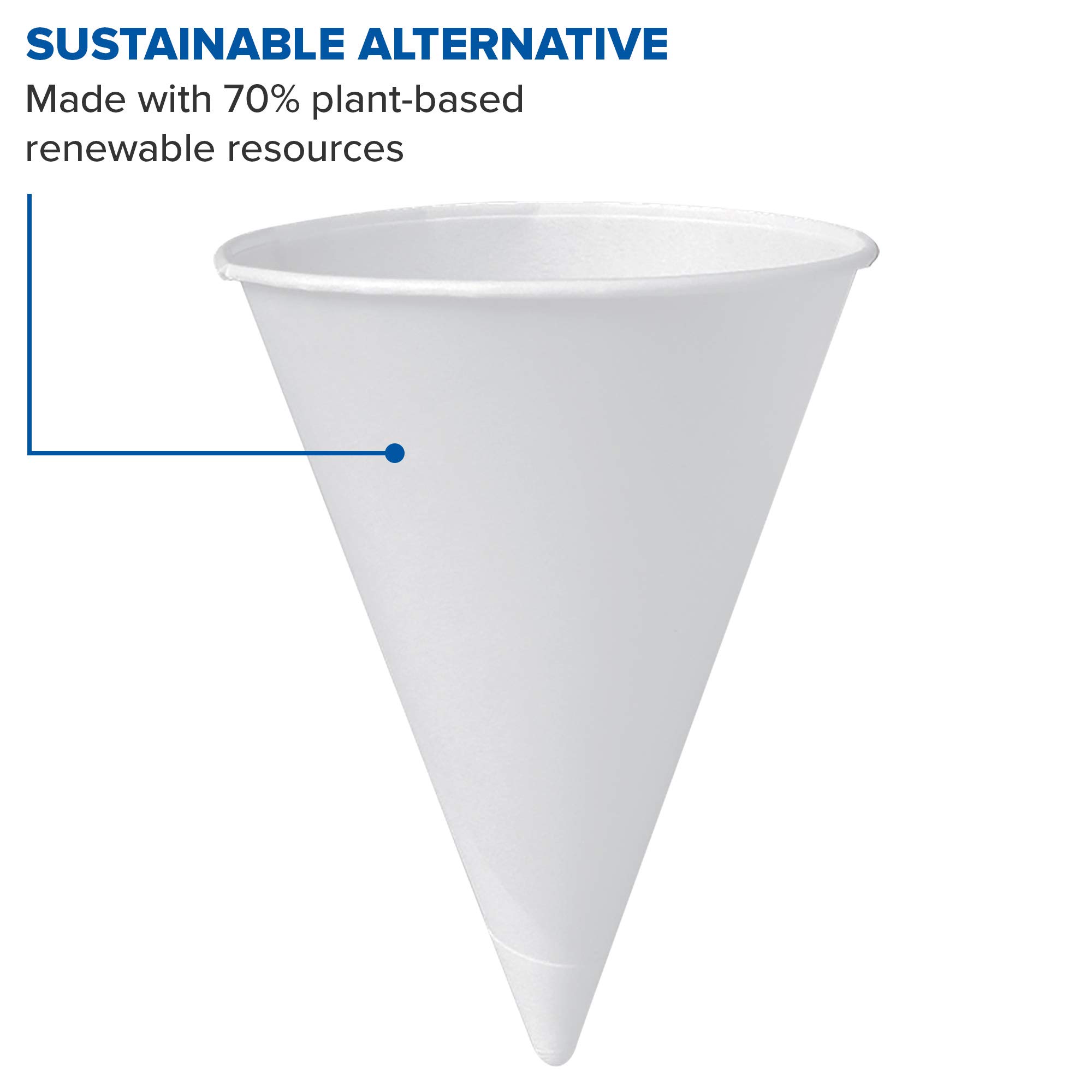 Solo 6RB-2050 6 oz White Paper Cone Cups (Case of 5000)