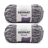 Bernat Velvet Vapor Gray Yarn - 2 Pack of 300g/10.5oz - Polyester - 5 Bulky  - 315 Yards - Knitting/Crochet