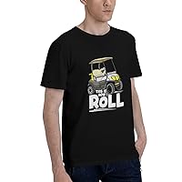 This is How I Roll Golf Cart T-Shirt Mans Short Sleeve Tshirts Cotton Crew Neck Tee Shirt