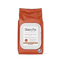 Feminine Wipes - Daily PH Balancing, Sulfate Free Feminine Products for Intimate Parts, Body, or Face. - Amber Sandalwood 30 ct.