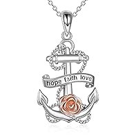 YAFEINI Anchor Necklaces Tree of Life Pendant Necklace 925 Sterling Silver Chain Vintage Jewellery Gifts For Women Girls Mum Mother Daughter