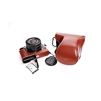 Handmade Genuine Real Leather Full Camera Pouch Case Bag Cover for Sony RX1R II Mrak II M2 Bottom Open Brown Color