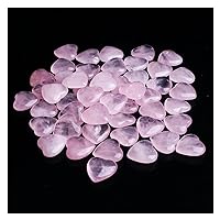 XN216 50/100pcs Natural Rose Quartz Heart Mini Crystal Heart Shape Polished Pink Pendant Reiki Gemstone Healing Women Gift Natural (Color : 50pcs)