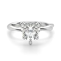 Riya Gems 2.10 CT Heart Cut Colorless Moissanite Engagement Ring Wedding/Bridal Rings, Diamond Ring, Anniversary Solitaire Halo Accented Promise Vintage Antique Gold Silver Rings for Gift