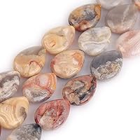 JOE FOREMAN Crazy Lace Agate Beads for Jewelry Making Natural Gemstone Semi Precious 13x18mm Drip 15