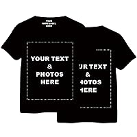 Custom T Shirts Design Your Own Tee Shirt Personalized w/Text Photo Label Front & Back Printing Tshirt for Men