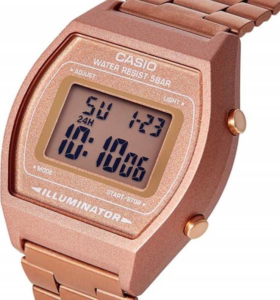 Casio Retro Unisex Digital Uhr B640WB mit Edelstahl Armband