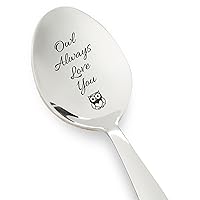 Owl gifts for Women | Owl gifts for mom | Owl gifts for kids, men | Birthday Gifts for Girlfriend, Boyfriend | Owl Always Love You | Valentines Day Gift | Christmas Gift for Husband Wife - Spoon