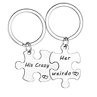 YEEQIN 2PCs His Crazy Her Weirdo Couples Keychains Set, Gifts for Couples Sweethearts Personalized Couples Jewelry, Gift for Boyfriend Girlfriend Lovers
