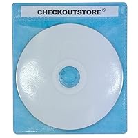 CheckOutStore (400) Premium CD Double-Sided Storage Plastic Sleeve (Blue)