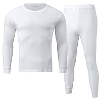 Men's Thermal Underwear Set Solid Fleece Lined Thermal Underwear Soft Long Johns and Base Layer Top Set for Cold Winter