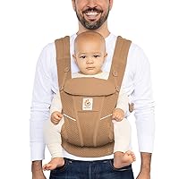 Omni Breeze All Carry Positions Breathable Mesh Baby Carrier with Enhanced Lumbar Support & Airflow (7-45 Lb), Camel Brown