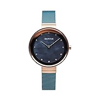 BERING Women Analog Quartz Classic Collection Watch with stainless steel Strap and Sapphire Crystal 10128-368