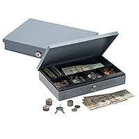 Ultra-Slim Cash Box with Security Lock, 2H x 11 1/4W x 7 1/2D, Gray
