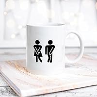 Quote White Ceramic Coffee Mug 11oz Gender Symbols I Farmhouse Coffee Cup Humorous Tea Milk Juice Mug Novelty Gifts for Xmas Colleagues Girl Boy