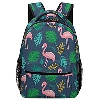 Laptop Backpack for Traveling Cute Flamingo Plants Carry on Business Backpack for Men Women Casual Daypack Hiking Sporting Bag