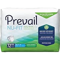 Nu-Fit Maximum Absorbency Incontinence Briefs, Large, 72 Count